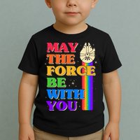 Retro Vintage Rainbow May The 4th May The Force Be With You Toddler T-Shirt