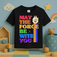 Retro Vintage Rainbow May The 4th May The Force Be With You Toddler T-Shirt