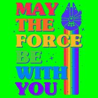 Retro Vintage Rainbow May The 4th May The Force Be With You Button