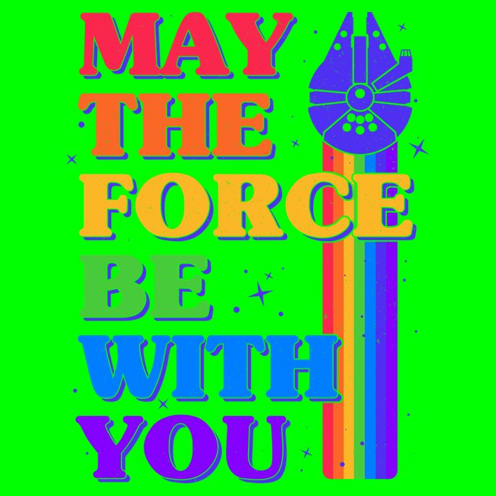 Retro Vintage Rainbow May The 4th May The Force Be With You Button