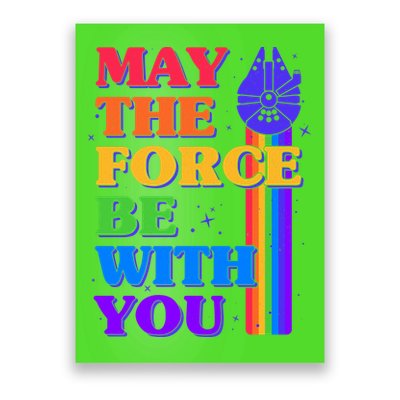 Retro Vintage Rainbow May The 4th May The Force Be With You Poster