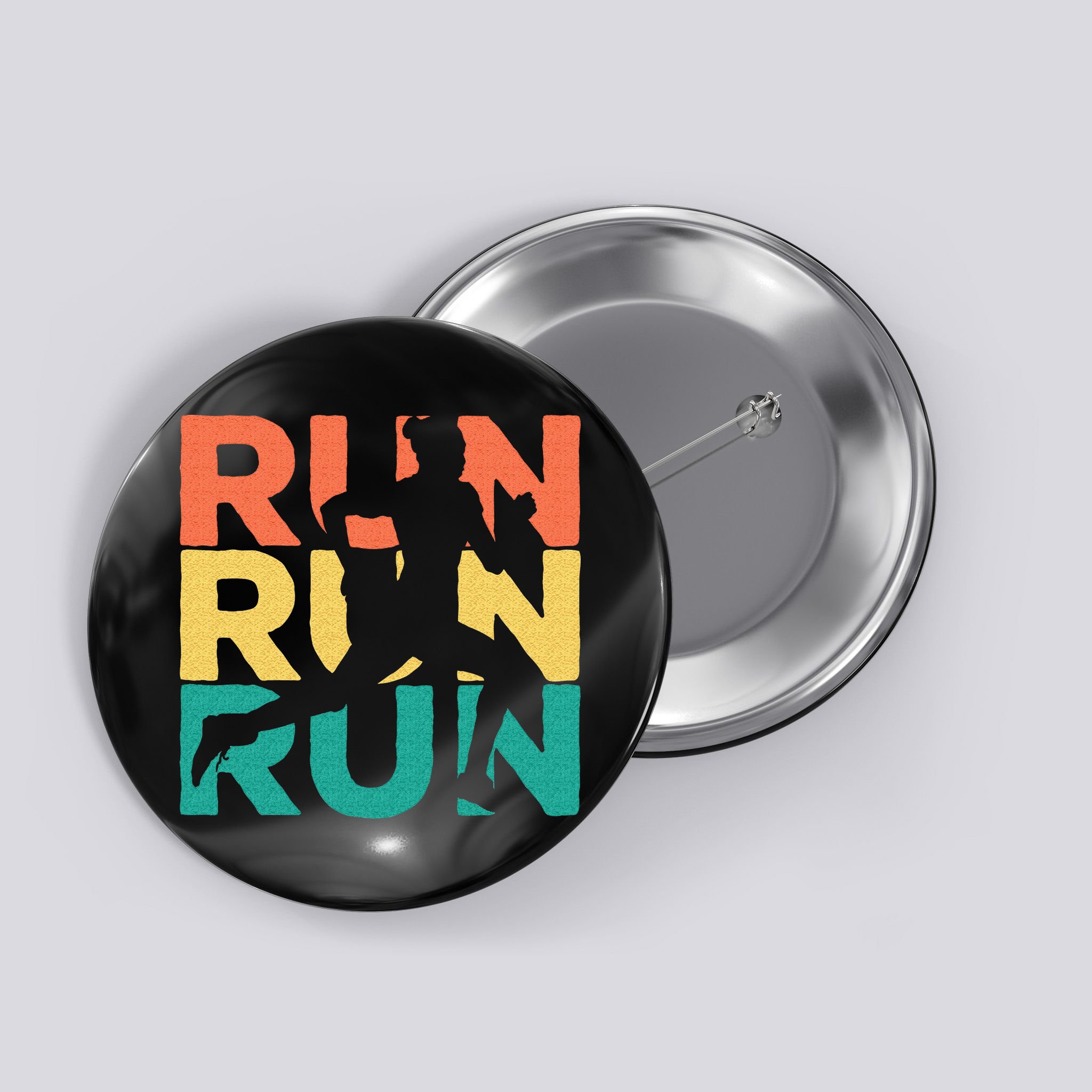 Retro Vintage Running Gift For Runners Button