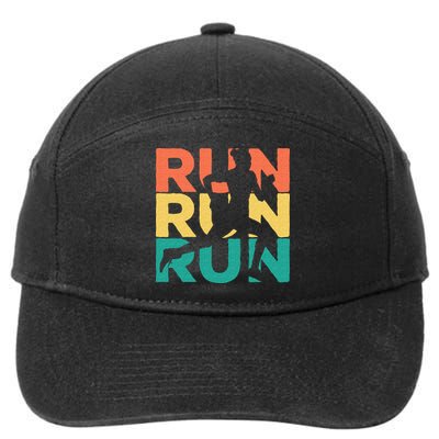 Retro Vintage Running Gift For Runners 7-Panel Snapback Hat