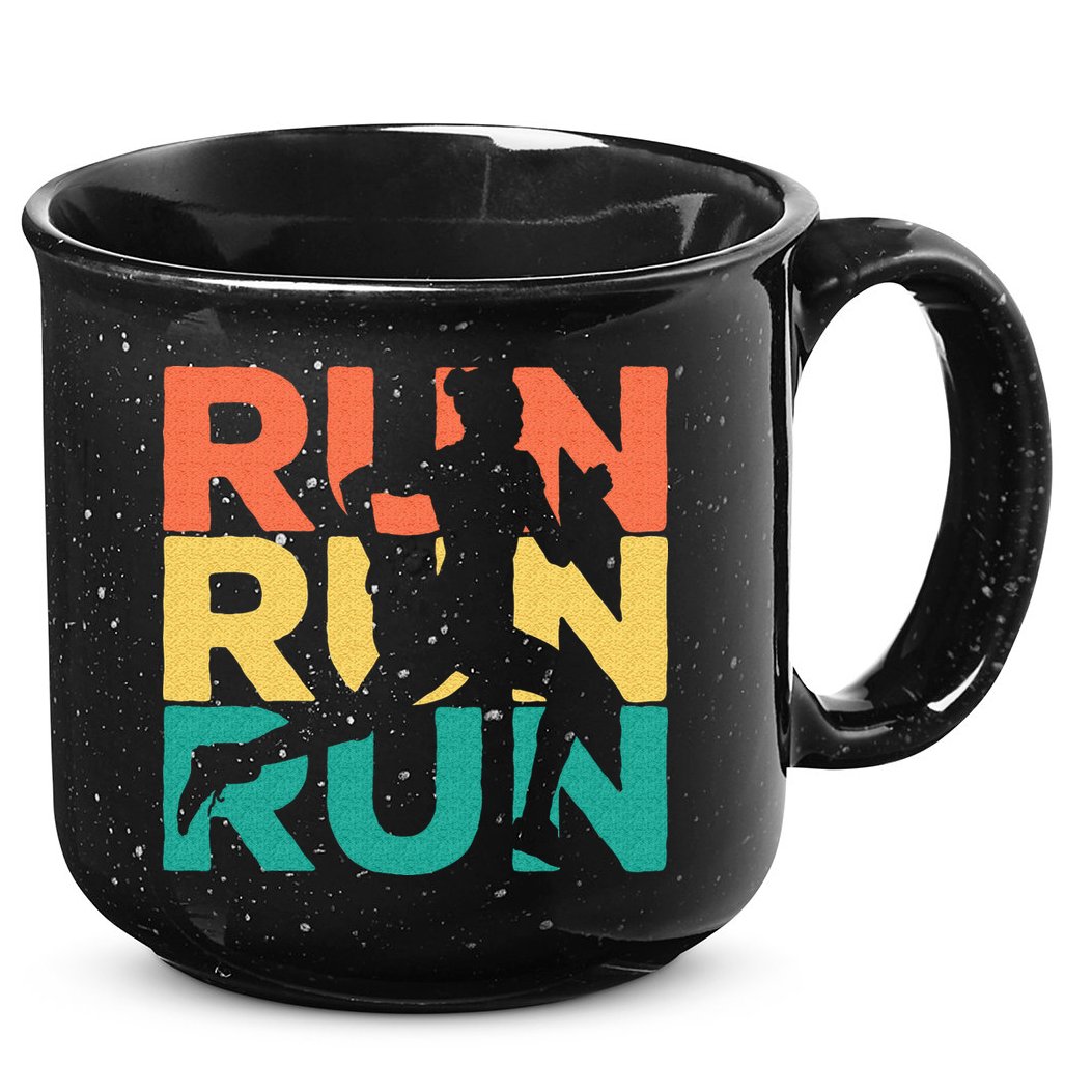 Retro Vintage Running Gift For Runners 15oz Campfire Ceramic Mug