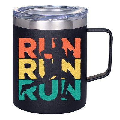 Retro Vintage Running Gift For Runners 12oz Stainless Steel Coffee Mug