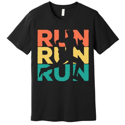 Retro Vintage Running Gift For Runners Premium T-Shirt
