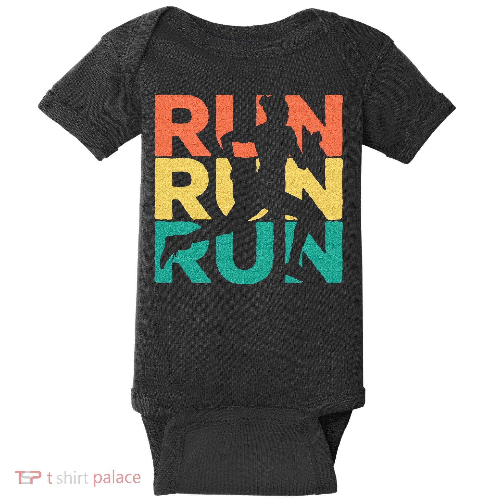 Retro Vintage Running Gift For Runners Baby Bodysuit