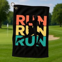 Retro Vintage Running Gift For Runners Golf Towel