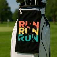 Retro Vintage Running Gift For Runners Golf Towel