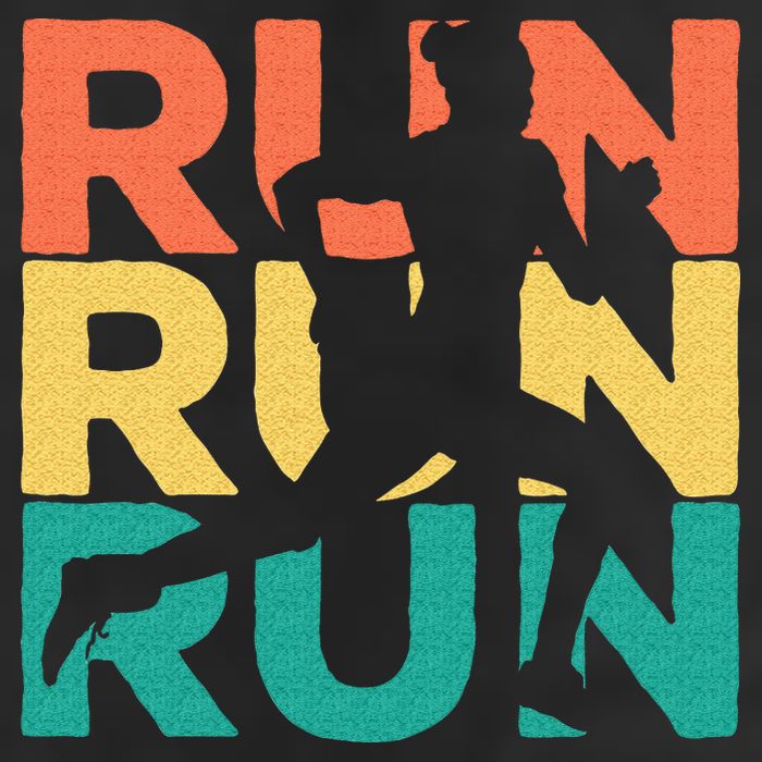 Retro Vintage Running Gift For Runners Golf Towel
