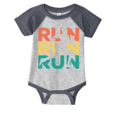 Retro Vintage Running Gift For Runners Infant Baby Jersey Bodysuit