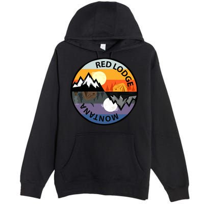 Retro Vintage Red Lodge Montana Souvenir Camping Meaningful Gift Premium Pullover Hoodie