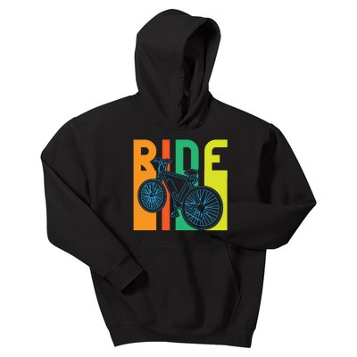 Ride Vintage Retro Biker Lover Gift Road Cyling Kids Hoodie