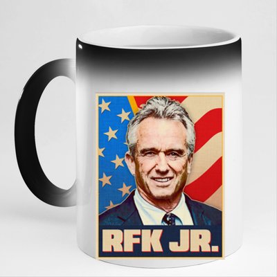 Retro Vintage RFK Jr. Election Poster Robert F. Kennedy Jr. 11oz Black Color Changing Mug