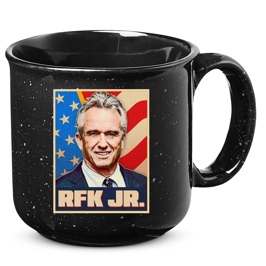 Retro Vintage RFK Jr. Election Poster Robert F. Kennedy Jr. 15oz Campfire Ceramic Mug