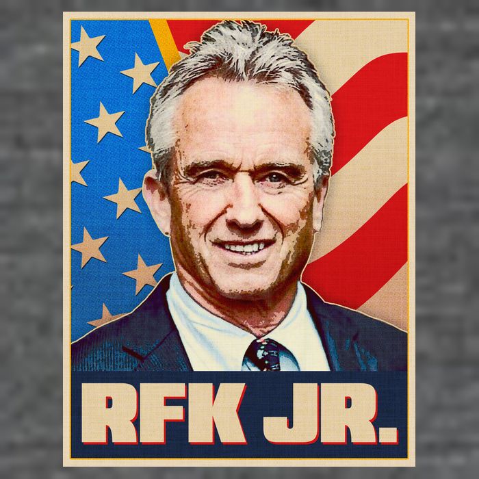 Retro Vintage RFK Jr. Election Poster Robert F. Kennedy Jr. Women's V-Neck T-Shirt