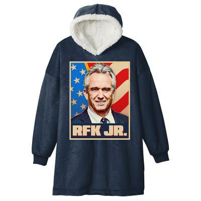 Retro Vintage RFK Jr. Election Poster Robert F. Kennedy Jr. Hooded Wearable Blanket