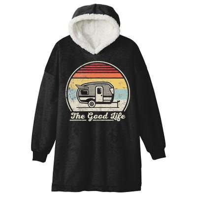 Retro Vintage Shasta Trailer The Good Life Camper Camping Hooded Wearable Blanket