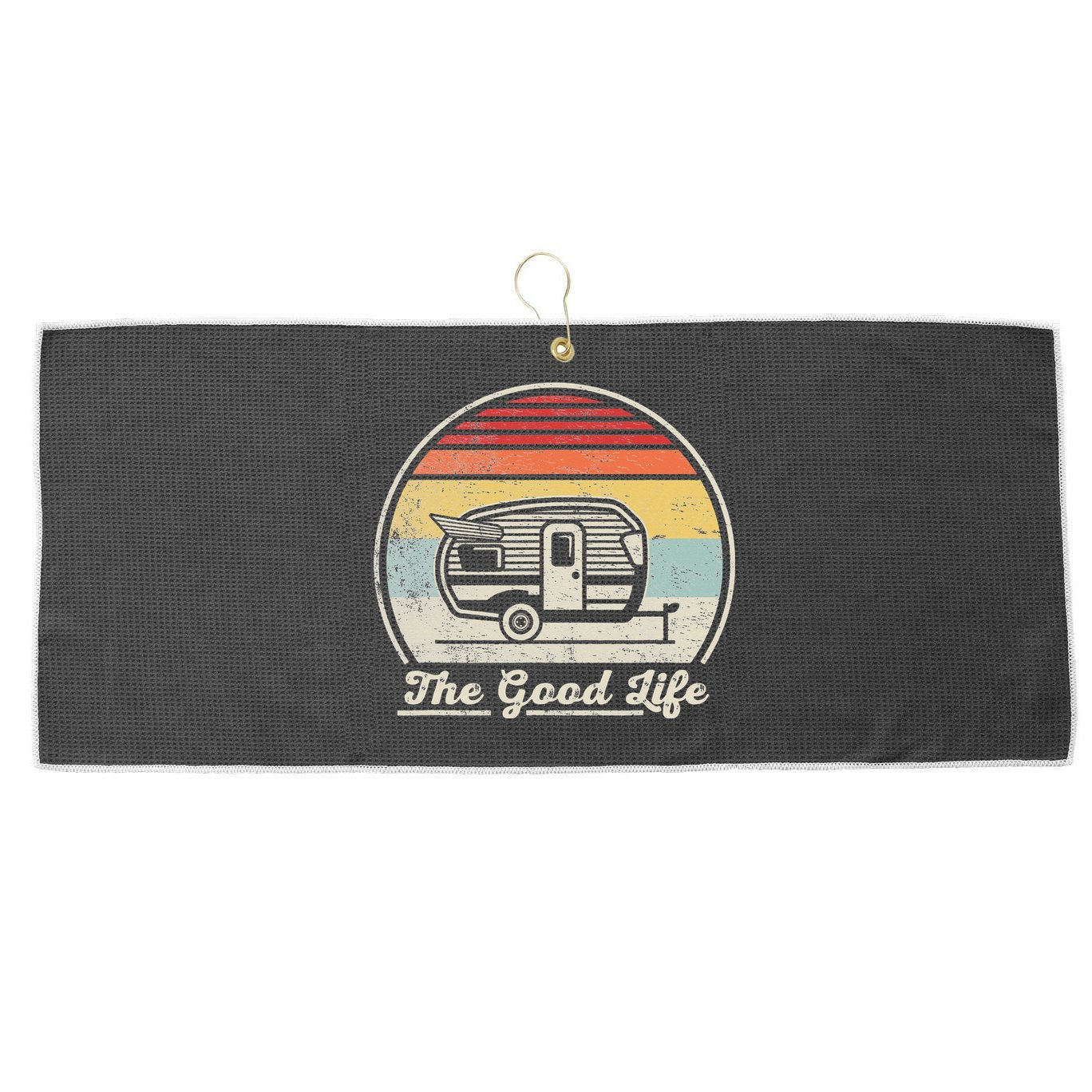 Retro Vintage Shasta Trailer The Good Life Camper Camping Large Microfiber Waffle Golf Towel