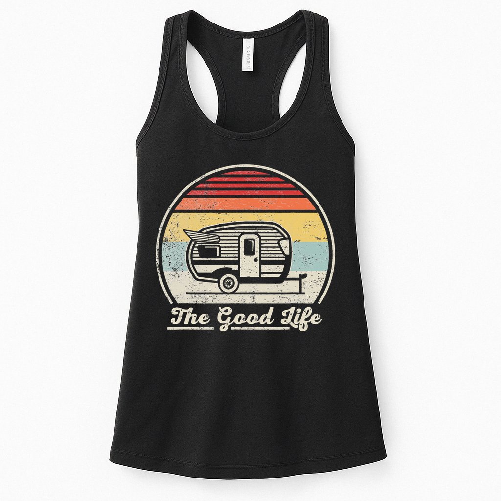 Retro Vintage Shasta Trailer The Good Life Camper Camping Womens Tank Top