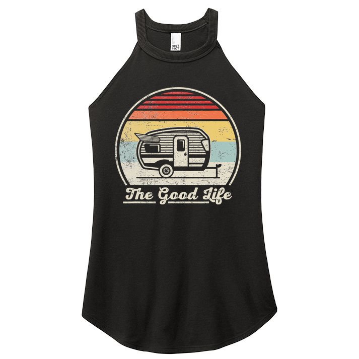 Retro Vintage Shasta Trailer The Good Life Camper Camping Women's Perfect Tri Rocker Tank