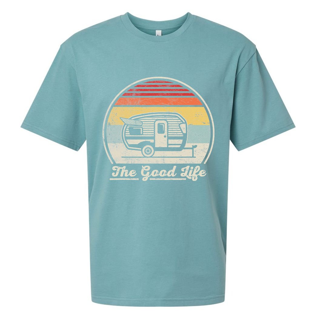 Retro Vintage Shasta Trailer The Good Life Camper Camping Sueded Cloud Jersey T-Shirt