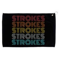 Retro Vintage Strokes Grommeted Golf Towel