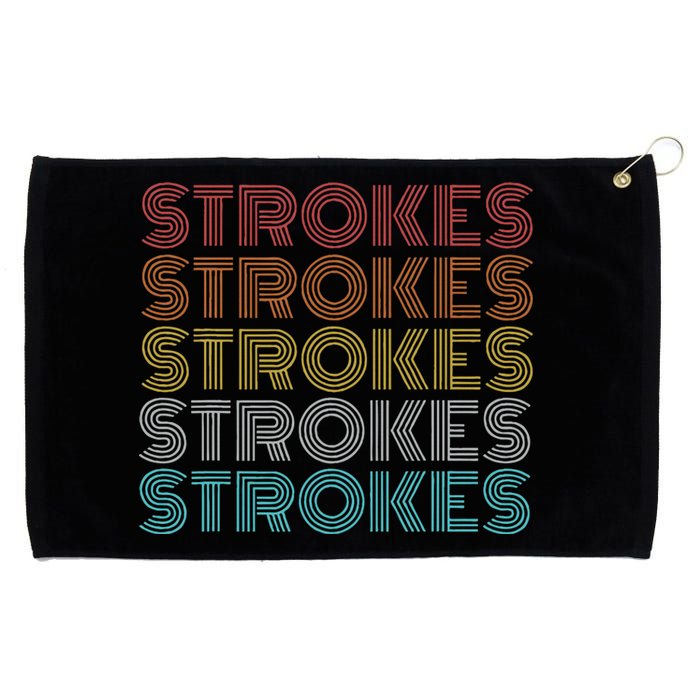 Retro Vintage Strokes Grommeted Golf Towel