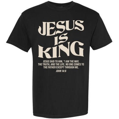 Retro Vintage Style Jesus Is King John 14:6 Garment-Dyed Heavyweight T-Shirt
