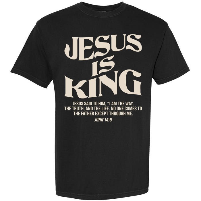 Retro Vintage Style Jesus Is King John 14:6 Garment-Dyed Heavyweight T-Shirt