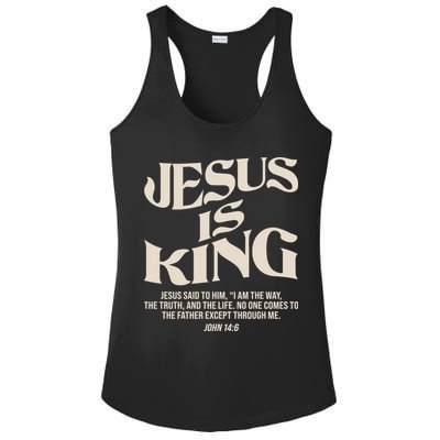 Retro Vintage Style Jesus Is King John 14:6 Ladies PosiCharge Competitor Racerback Tank