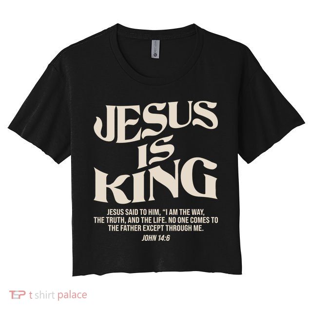 Retro Vintage Style Jesus Is King John 14:6 Crop Top