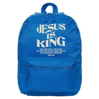 Retro Vintage Style Jesus Is King John 14:6 16 in Basic Backpack