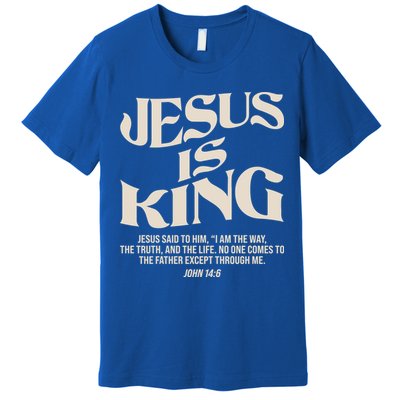 Retro Vintage Style Jesus Is King John 14:6 Premium T-Shirt