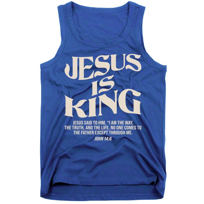 Retro Vintage Style Jesus Is King John 14:6 Tank Top