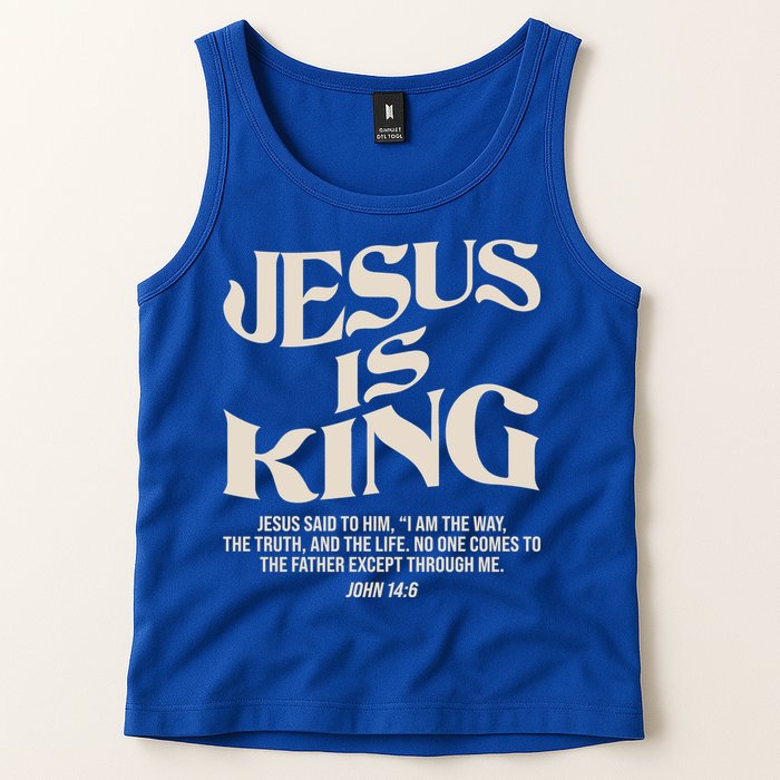 Retro Vintage Style Jesus Is King John 14:6 Tank Top