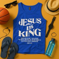 Retro Vintage Style Jesus Is King John 14:6 Tank Top