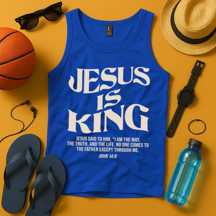 Retro Vintage Style Jesus Is King John 14:6 Tank Top
