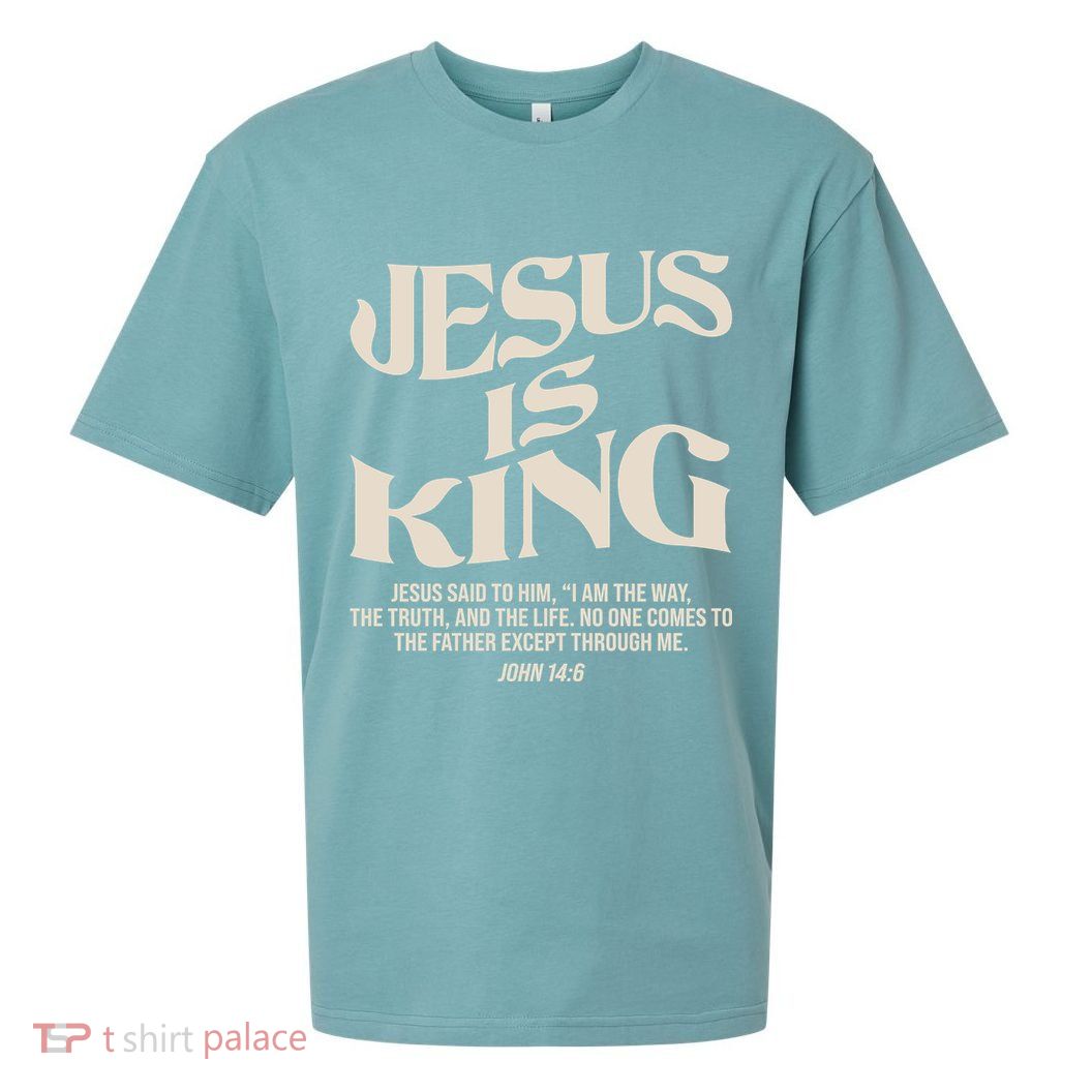 Retro Vintage Style Jesus Is King John 14:6 Sueded Cloud Jersey T-Shirt