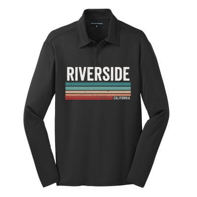 Riverside Vintage Sunset Riverside Ca Riverside Silk Touch Performance Long Sleeve Polo