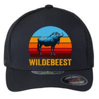 Retro Vintage Style Sunset Wildebeest Flexfit Unipanel Trucker Cap