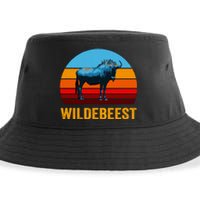 Retro Vintage Style Sunset Wildebeest Sustainable Bucket Hat