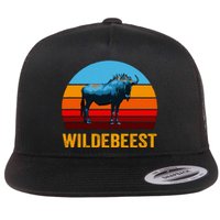 Retro Vintage Style Sunset Wildebeest Flat Bill Trucker Hat