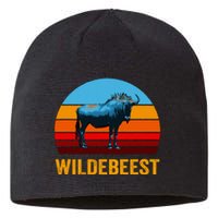 Retro Vintage Style Sunset Wildebeest Sustainable Beanie