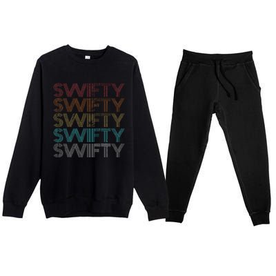 Retro Vintage Swifty Gift Premium Crewneck Sweatsuit Set