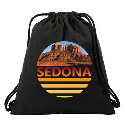 Retro Vintage Sedona Arizona Az Sunset Gift Drawstring Bag