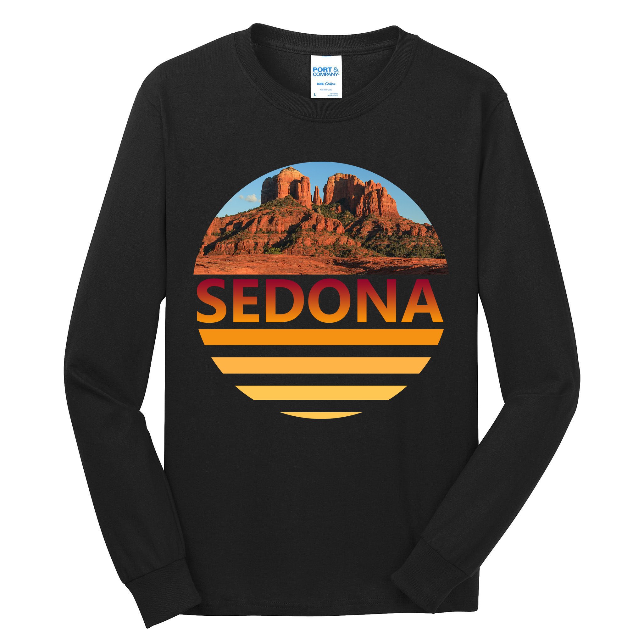 Retro Vintage Sedona Arizona Az Sunset Gift Tall Long Sleeve T-Shirt