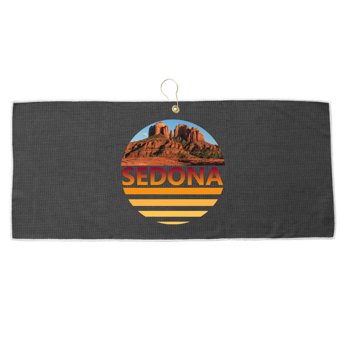 Retro Vintage Sedona Arizona Az Sunset Gift Large Microfiber Waffle Golf Towel