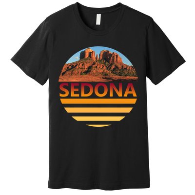 Retro Vintage Sedona Arizona Az Sunset Gift Premium T-Shirt