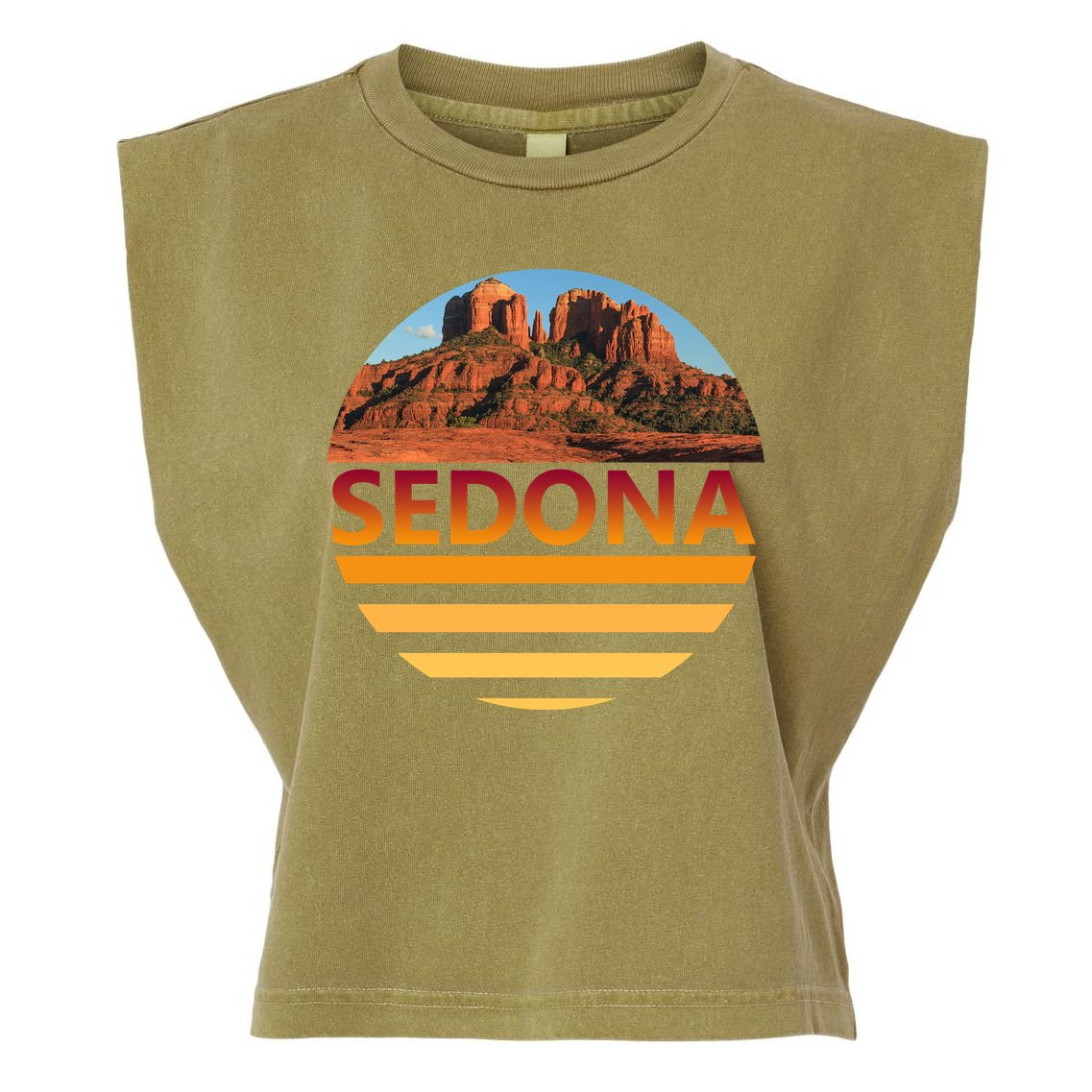 Retro Vintage Sedona Arizona Az Sunset Gift Garment-Dyed Women's Muscle Tee